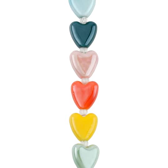 Multicolor Ceramic Heart Beads, 14mm by Bead Landing&#x2122;